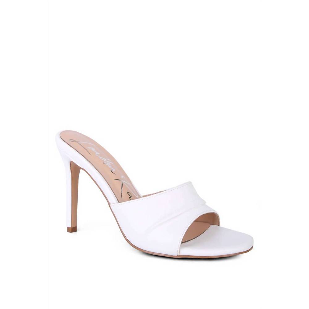NEW RAG COMPANY women's pleated strap high heal sandal in white